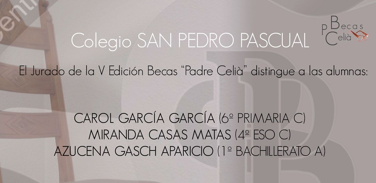 V Edición Becas Padre Celià: ALUMNOS PREMIADOS