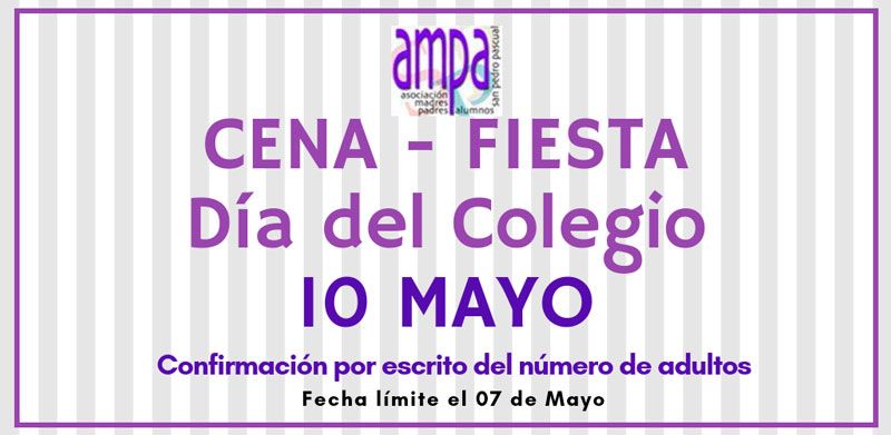 Reserva para la cena del Día del Colegio