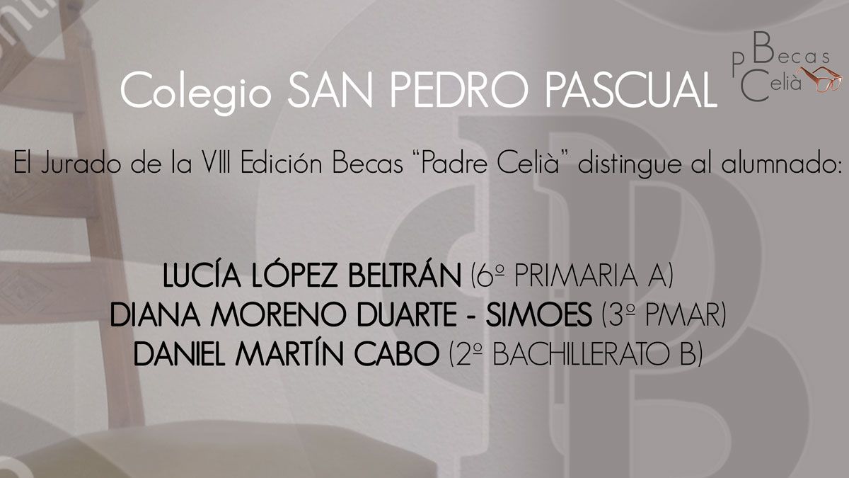 VIII Edición Becas Padre Celià: ALUMNOS PREMIADOS