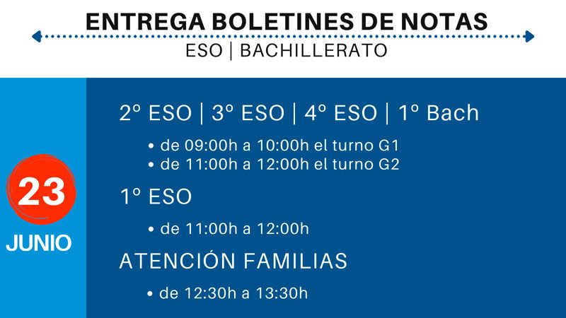 Entrega boletines NOTAS